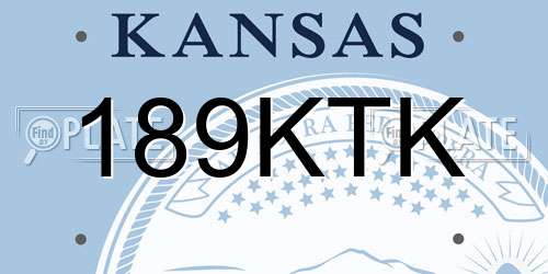 189KTK Kansas License Plate