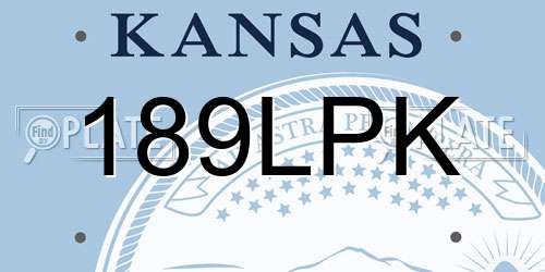 189LPK Kansas License Plate