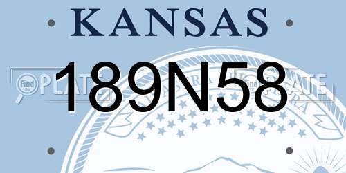 189N58 Kansas License Plate