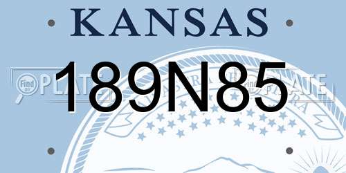 189N85 Kansas License Plate