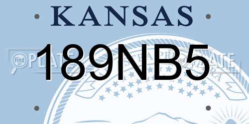 189NB5 Kansas License Plate