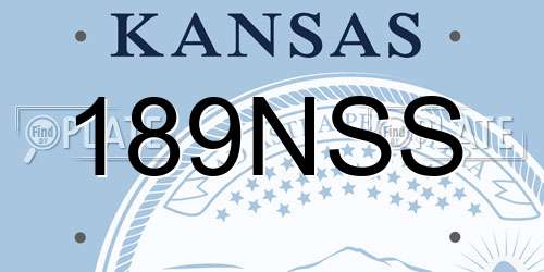 189NSS Kansas License Plate