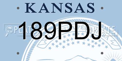 189PDJ Kansas License Plate