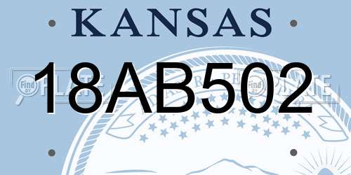 18AB502 Kansas License Plate