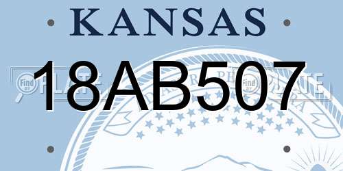 18AB507 Kansas License Plate