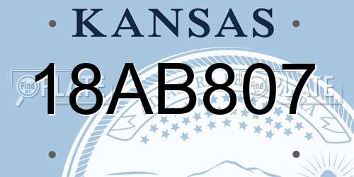 18AB807 Kansas License Plate