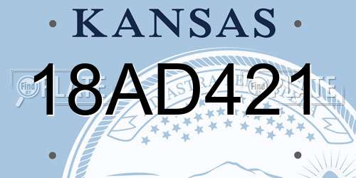18AD421 Kansas License Plate