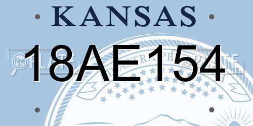 18AE154 Kansas License Plate