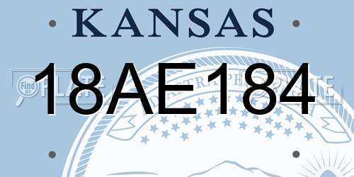 18AE184 Kansas License Plate
