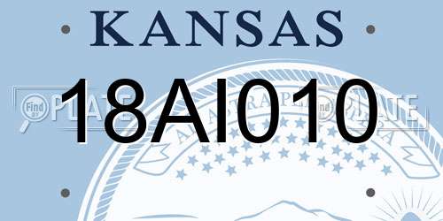 18AI010 Kansas License Plate