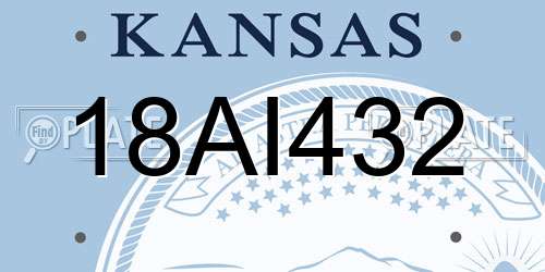 18AI432 Kansas License Plate