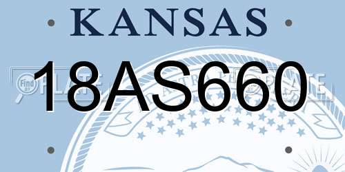 18AS660 Kansas License Plate