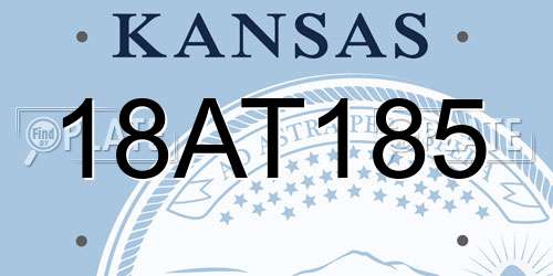 18AT185 Kansas License Plate