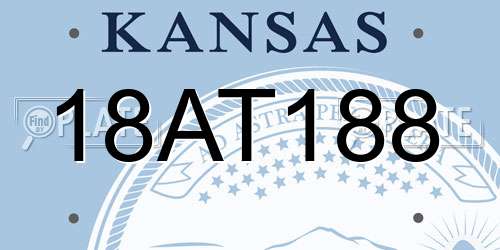 18AT188 Kansas License Plate