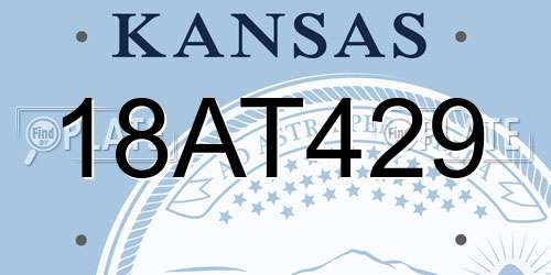 18AT429 Kansas License Plate