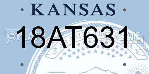 18AT631 Kansas License Plate