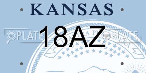 18AZ Kansas License Plate