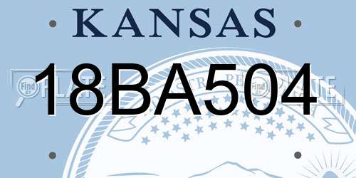 18BA504 Kansas License Plate