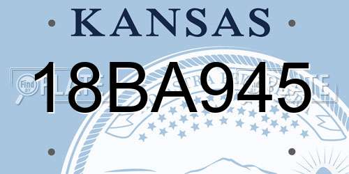 18BA945 Kansas License Plate