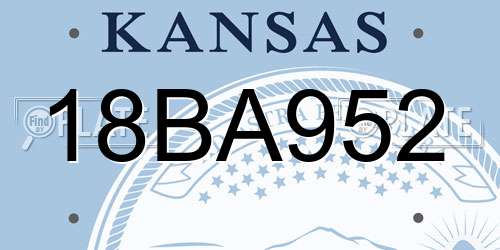 18BA952 Kansas License Plate