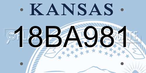 18BA981 Kansas License Plate