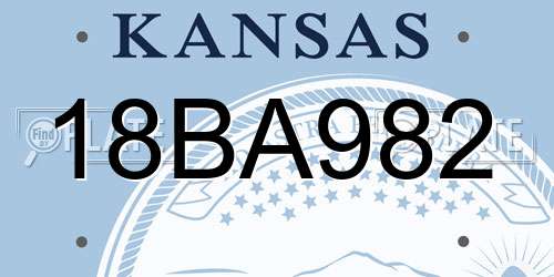 18BA982 Kansas License Plate