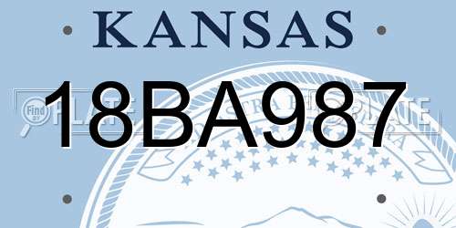 18BA987 Kansas License Plate