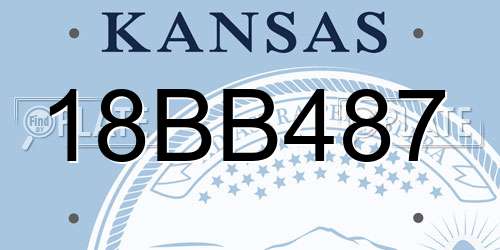 18BB487 Kansas License Plate