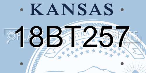 18BT257 Kansas License Plate