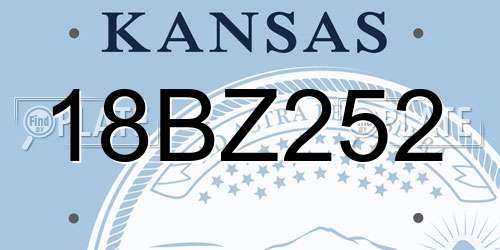 18BZ252 Kansas License Plate
