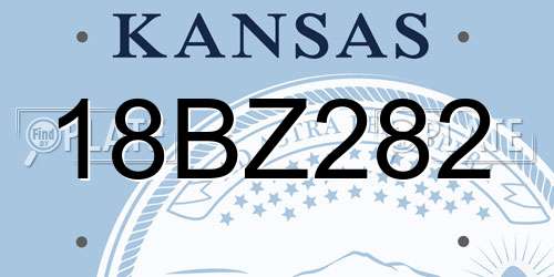 18BZ282 Kansas License Plate