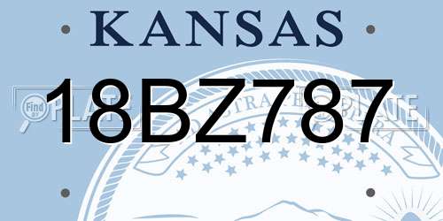 18BZ787 Kansas License Plate