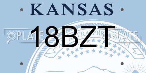 18BZT Kansas License Plate