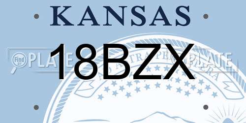 18BZX Kansas License Plate