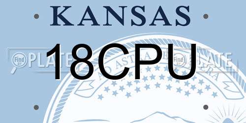 18CPU Kansas License Plate