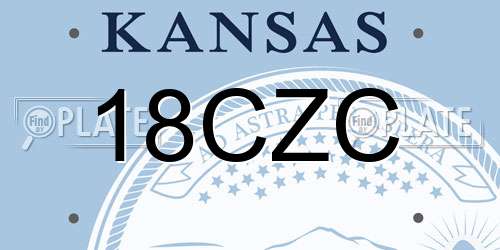 18CZC Kansas License Plate