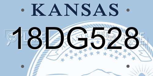 18DG528 Kansas License Plate
