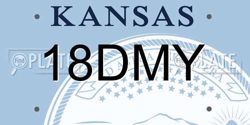 18DMY Kansas License Plate