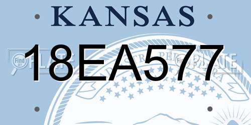 18EA577 Kansas License Plate