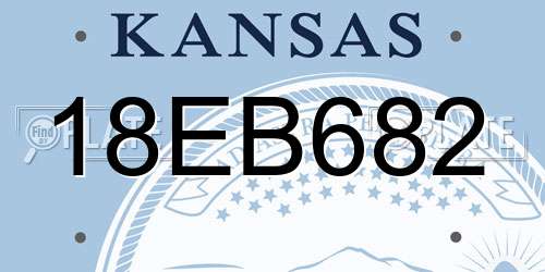 18EB682 Kansas License Plate