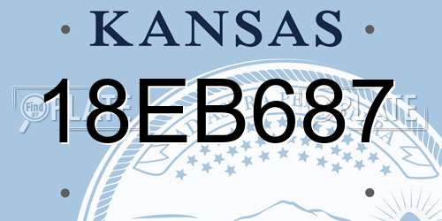 18EB687 Kansas License Plate