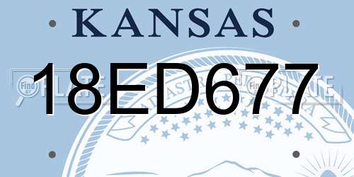 18ED677 Kansas License Plate