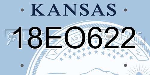 18EO622 Kansas License Plate
