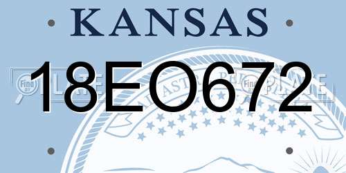 18EO672 Kansas License Plate