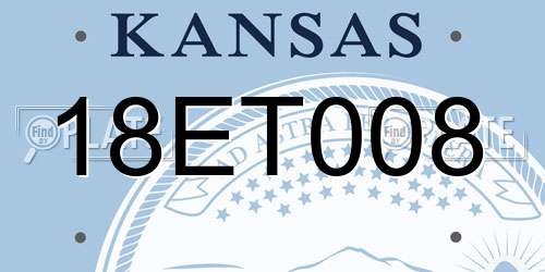 18ET008 Kansas License Plate