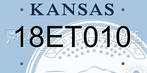 18ET010 Kansas License Plate
