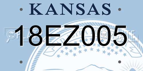 18EZ005 Kansas License Plate