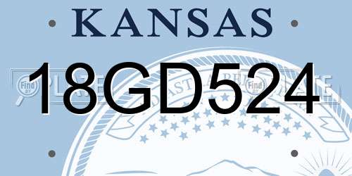 18GD524 Kansas License Plate