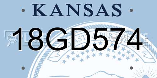 18GD574 Kansas License Plate