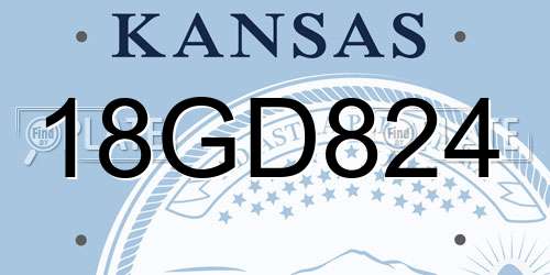 18GD824 Kansas License Plate
